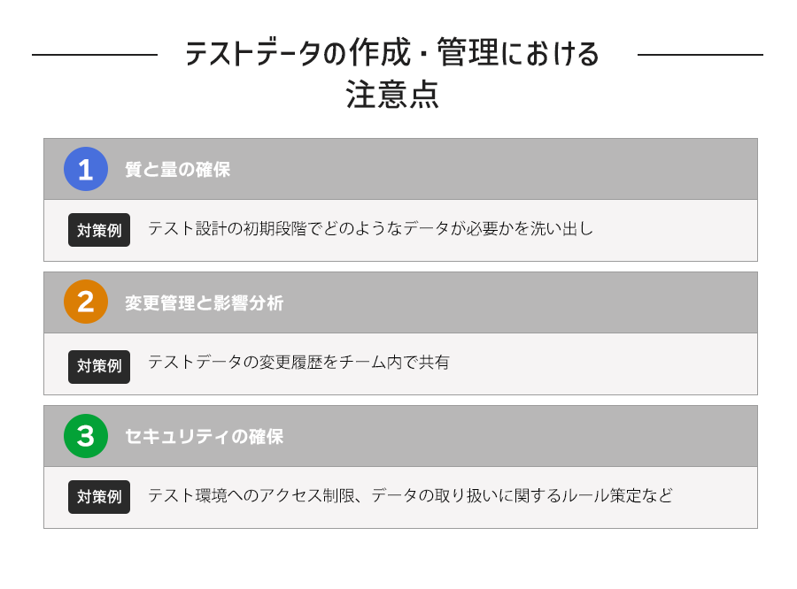 テストデータの作成・管理における注意点